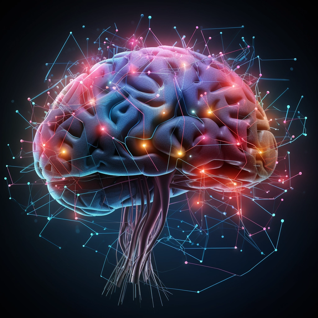 002 Guylaine human brain with intricate neural networks symbolizing
