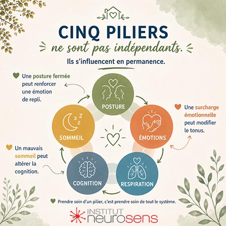 Graphique des cinq piliers qui ne sont pas indépendants.