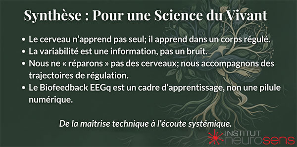 Synthèse : pour une science du vivant