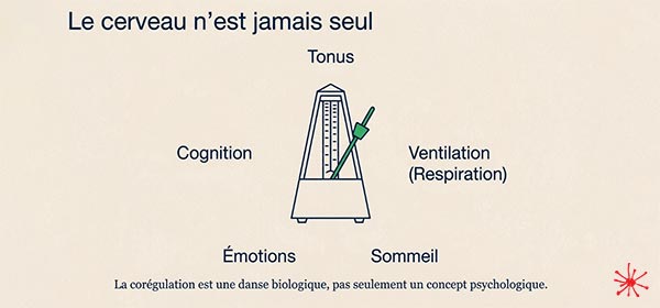 Le cerveau n'est jamais seul, graphique d'un métronome.