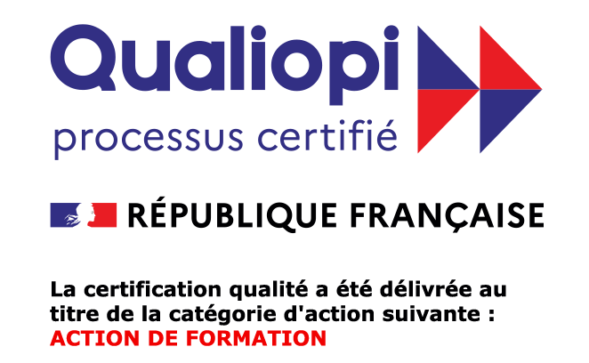Logo Qualiopli - Certification qualité a été délivrée au titre de la catégorie d'action suivante :  Action de fromation